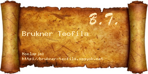 Brukner Teofila névjegykártya